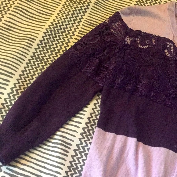 New York & Co purple 3/4 sleeve cardigan - Picture 3 of 8